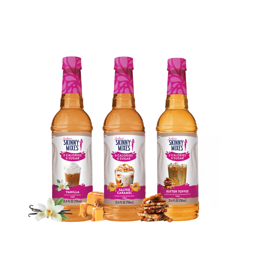 Jordan’s Vanilla, Salted Caramel, Butter Toffee Syrups ( Bundle of 3 )