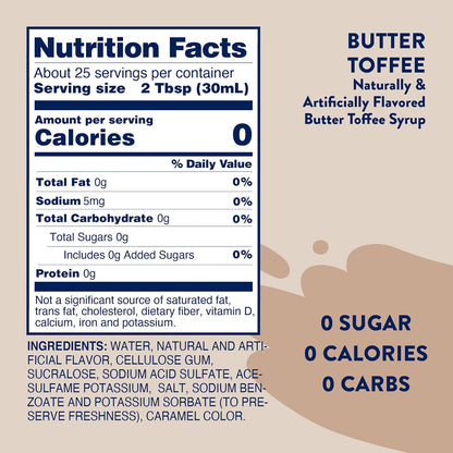 Jordans Butter Toffee & English Toffee Syrups ( Bundle of 2 )