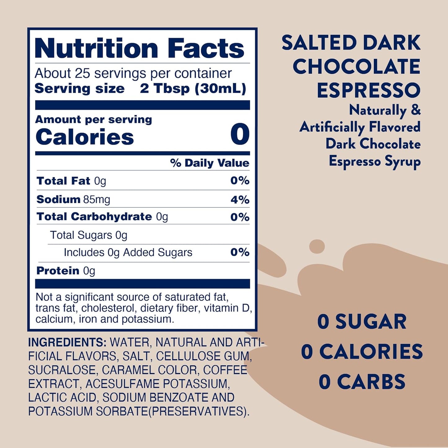 Jordans Salted Dark Chocolate & Chocolate Caramel Truffle Syrups ( Bundle of 2 )